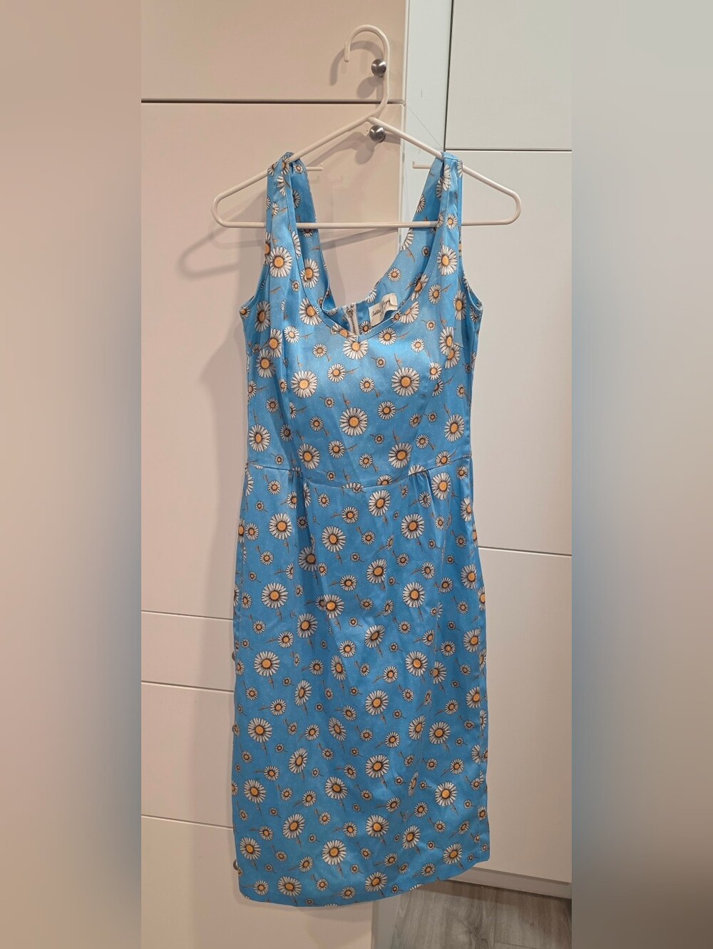 Bettie Page by Tatyana Blue Daisy Print Pinup Wiggle Pencil Midi Dress - XL
